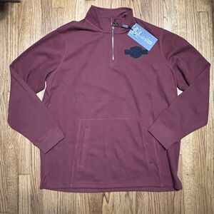 New Harley Davidson Bar & Shield 1/4 Sweater Zip Pullover Dark Red Men's Size XL